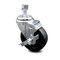 Service Caster 4 Inch Soft Rubber Wheel Swivel 12mm Threaded Stem Caster with Brake SCC SCC-TS20S414-SRS-TLB-M1215 - alternate 1